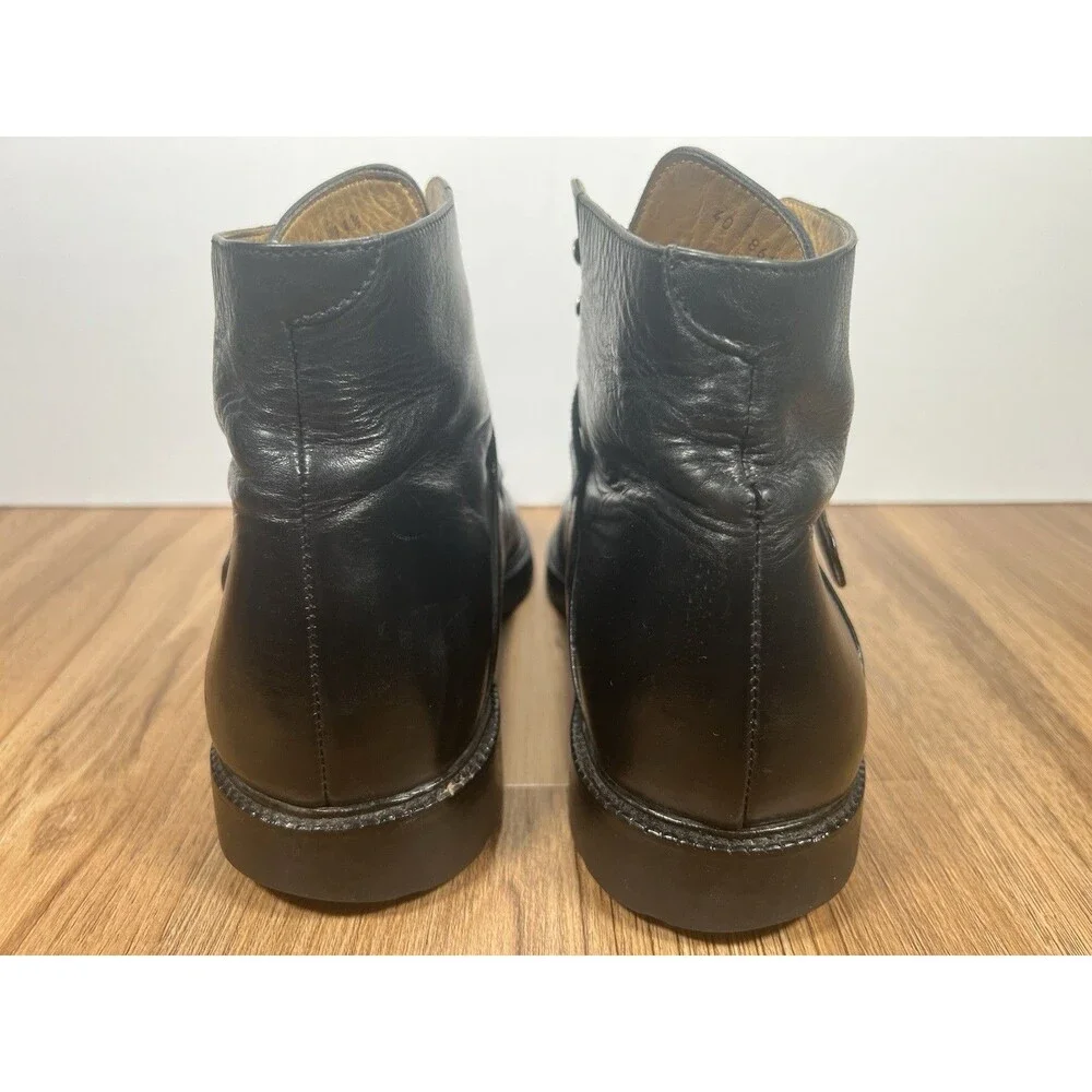 Kenneth Cole New York Men's Black Leather Ankle Boots Size 11.5 Made In Italy